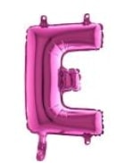 E harfi Fuşya Ruby folyo balon süper kalite 14 inc 38 cm