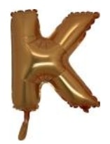 K harfi altın gold folyo balon süper kalite 14 inc 38 cm